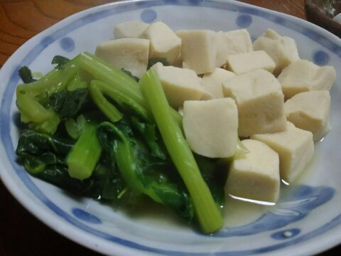 高野豆腐とからし菜の煮びたし
